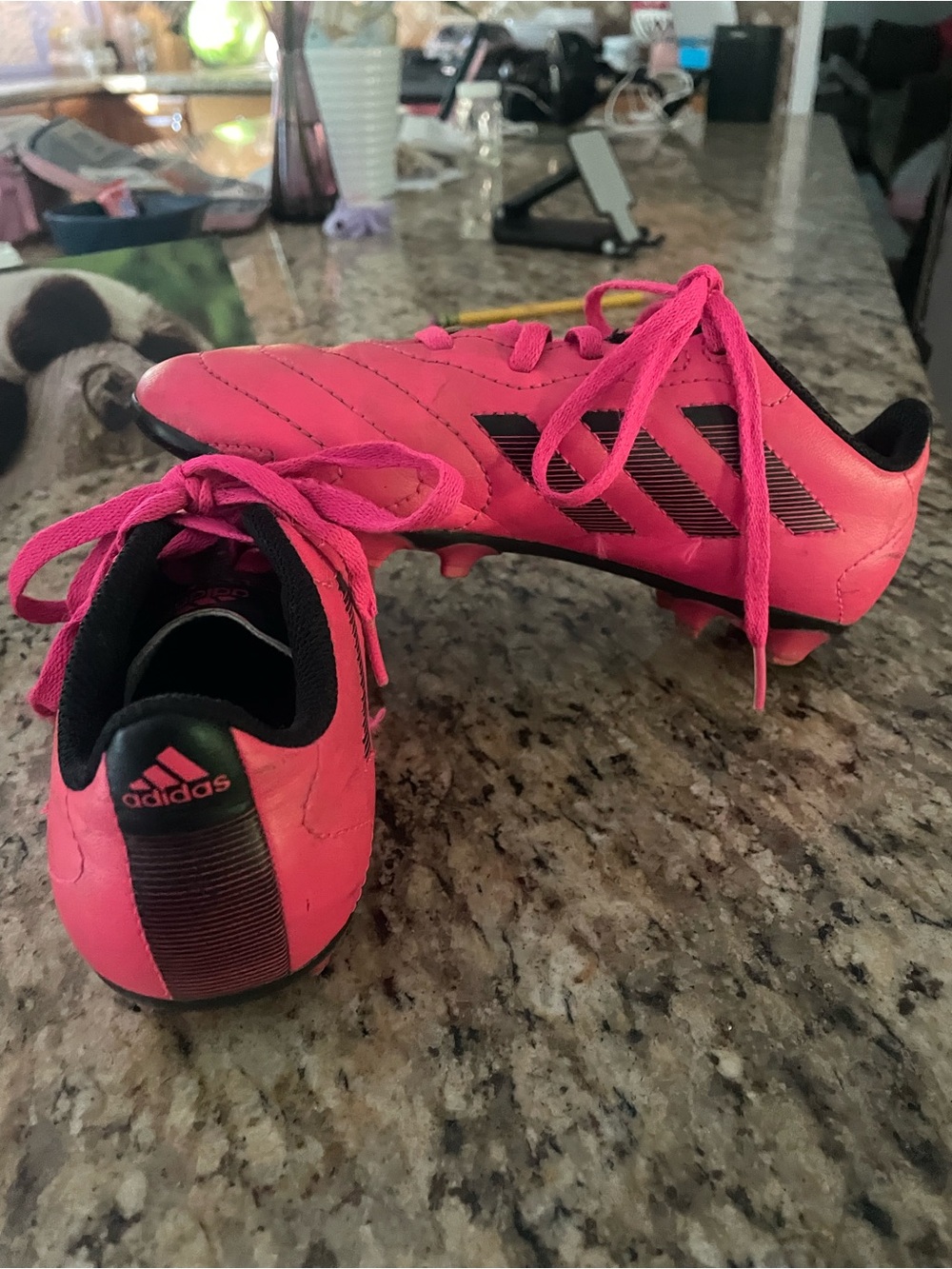 adidas Hot Pink Soccer Cleats with Black Accents